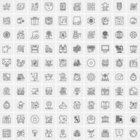 100 iconos de negocios para web y material impreso vector