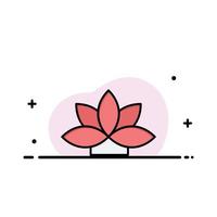 Flower India Lotus Plant Business Logo Template Flat Color vector