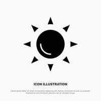 Beach Shinning Sun solid Glyph Icon vector