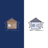 Automation home house smart network Flat Color Icon Vector