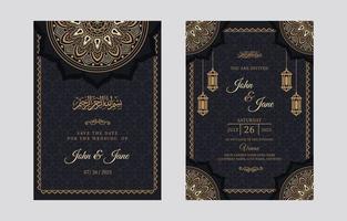 Moslem Wedding Invitation Template vector