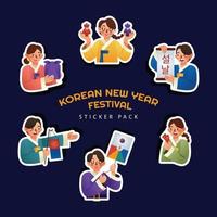 Seollal, Korean New Year, Festival Sticker Pack vector