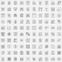 100 iconos de negocios para web y material impreso vector