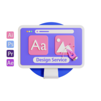 3d illustration and ui icon for website png