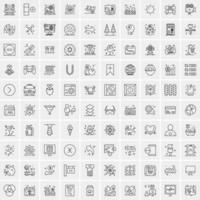 100 iconos de negocios para web y material impreso vector