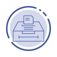 Data Archive Business Information Blue Dotted Line Line Icon vector