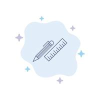 Pen Desk Organizer Pencil Ruler Supplies Blue Icon on Abstract Cloud Background vector