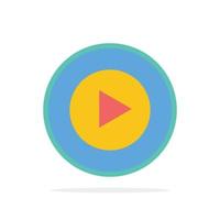 Studio Play Video mp4 Abstract Circle Background Flat color Icon vector