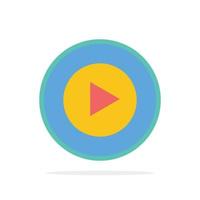 Studio Play Video mp4 Abstract Circle Background Flat color Icon vector