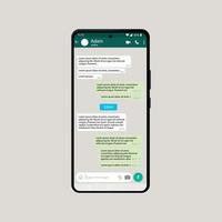 Template interface Whatsapp on your phone, smartphone. Chat Whatsapp. vector