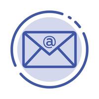 Email Inbox Mail Blue Dotted Line Line Icon vector