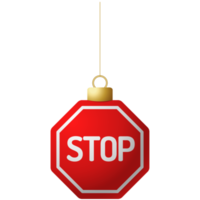 Stop-Straßenschild hängende Weihnachtskugel png