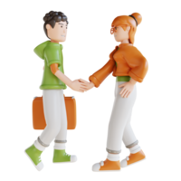 Accord d'homme et de femme d'affaires d'illustration 3d png