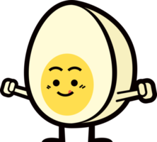 Funny egg character open arm pose with cute expression png