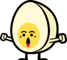 Funny egg character open arm pose with cute expression png