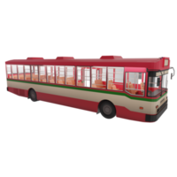 renderizado en 3d autobús urbano de tailandia color rojo verde blanco. lado derecho y enfóquese en la vista de composición de adelante hacia atrás. opuesto al lado de la puerta ilustración png