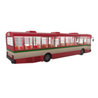 renderizado en 3d autobús urbano de tailandia color rojo verde blanco. lado derecho y enfóquese en la vista de composición de atrás hacia adelante. opuesto al lado de la puerta ilustración png