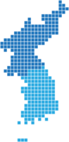blaue quadratische nord- und südkorea-karte png