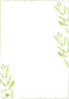 modèle de carte d'invitation de mariage ou d'anniversaire de feuilles vertes aquarelle png