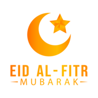 bel effet de texte doré eid al-fitr mubarak sur fond transparent. festival musulman eid al-fitr bel effet de texte. aïd el-fitr. lune et étoile dorées. png