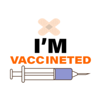 estoy vacunado con imagen png de efecto de texto. elemento de la campaña de vacunación sobre un fondo transparente. imagen de jeringa y vendaje.