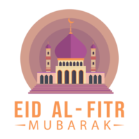 eid al-fitr mubarak efecto de texto dorado sobre un fondo transparente. celebración de eid mubarak, festival sagrado de los musulmanes, mezquita musulmana, tono multicolor, púrpura, efecto de texto dorado, dorado. png