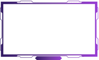 Live-Gaming-Overlay-Design mit abstrakten Formen. Broadcast-Screen-Panel und Offline-Frame-Hintergrund mit violetten und dunklen Farben. digitales Live-Streaming-Overlay png. futuristisches Gaming-Panel-Bild. png