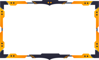 Creative live streaming overlay and screen panel image with yellow and dark colors. Gaming overlay and offline buttons for the broadcast screen. Futuristic live gaming frame overlay PNG. png