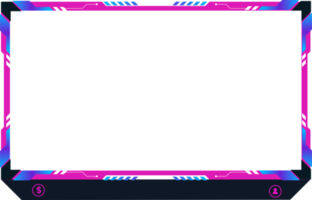 Girly screen overlay PNG with pink and dark colors. Gaming screen panel image with abstract shapes for the broadcast system. Digital streaming overlay panel with girly color light effects.