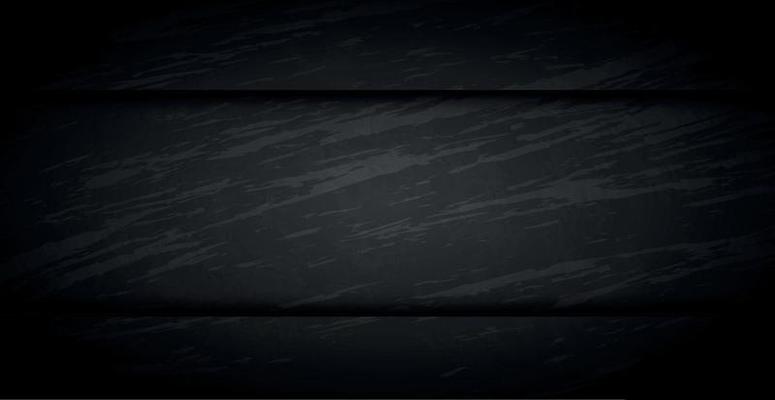 Black abstract textured grunge background wall with horizontal stripes - Vector