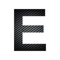 English alphabet letter E, carbon dark texture on white background - Vector
