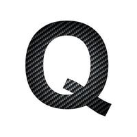 English alphabet letter Q, carbon dark texture on white background - Vector