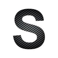 English alphabet letter S, carbon dark texture on white background - Vector