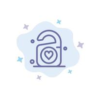 Tag Love Heart Wedding Blue Icon on Abstract Cloud Background vector