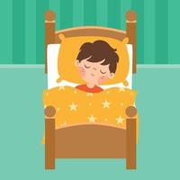 Cartoon Illustration Of Kid Sleeping vector