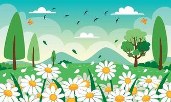 Spring Season Design With Flowers vector