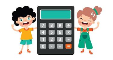 Flat Calculator For Children Education vector