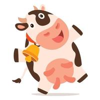 ilustración de dibujos animados de una vaca vector