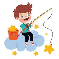 Concept Of Cartoon Character With Sky Elements vector