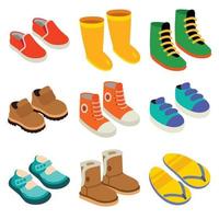 Collection Of Various Colorful Shoes vector