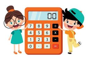 Flat Calculator For Children Education vector