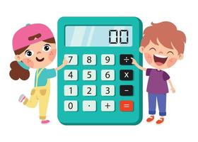 Flat Calculator For Children Education vector