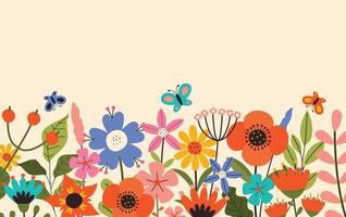 Concept Design With Colorful Flowers vector