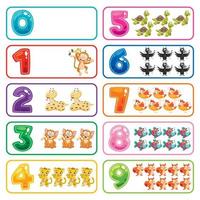 Set Of Colorful Flat Numbers vector