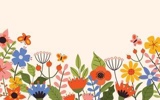 Concept Design With Colorful Flowers vector