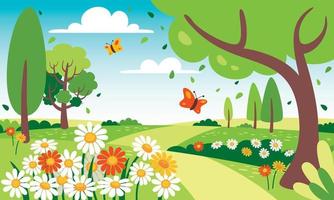 Spring Season Design With Flowers vector