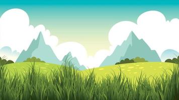 paisaje de naturaleza verde con hierba vector