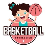 diseño de logotipo para deporte de baloncesto vector