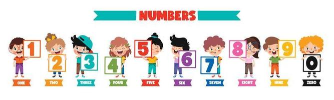 Set Of Colorful Flat Numbers vector