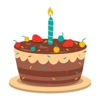 ilustración de un pastel de cumpleaños vector